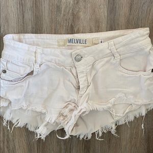 White jean shorts